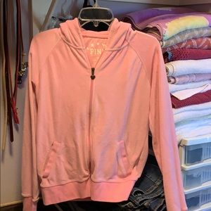 PINK SWEATSUIT ZIP UP VELOUR